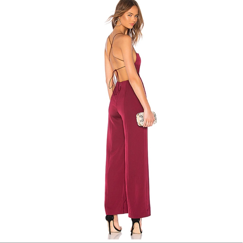 NBD Prosecco Jumpsuit in Burgundy Size L